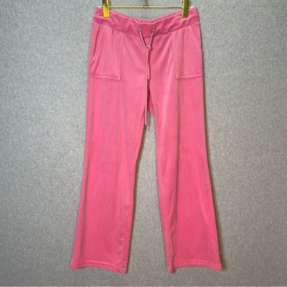 Bebe Y2K Pink Rhinestone Logo Velour Jacket and Pant Set - Picture 2 of 8